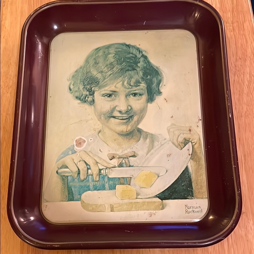 Norman Rockwell First Limited Edition  1975 "The Butter Girl" Collector's Tray